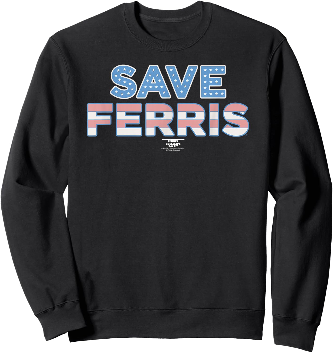 Ferris Bueller's Day Off Save Ferris American Flag Movie Sweatshirt - Sweatshirt | Black