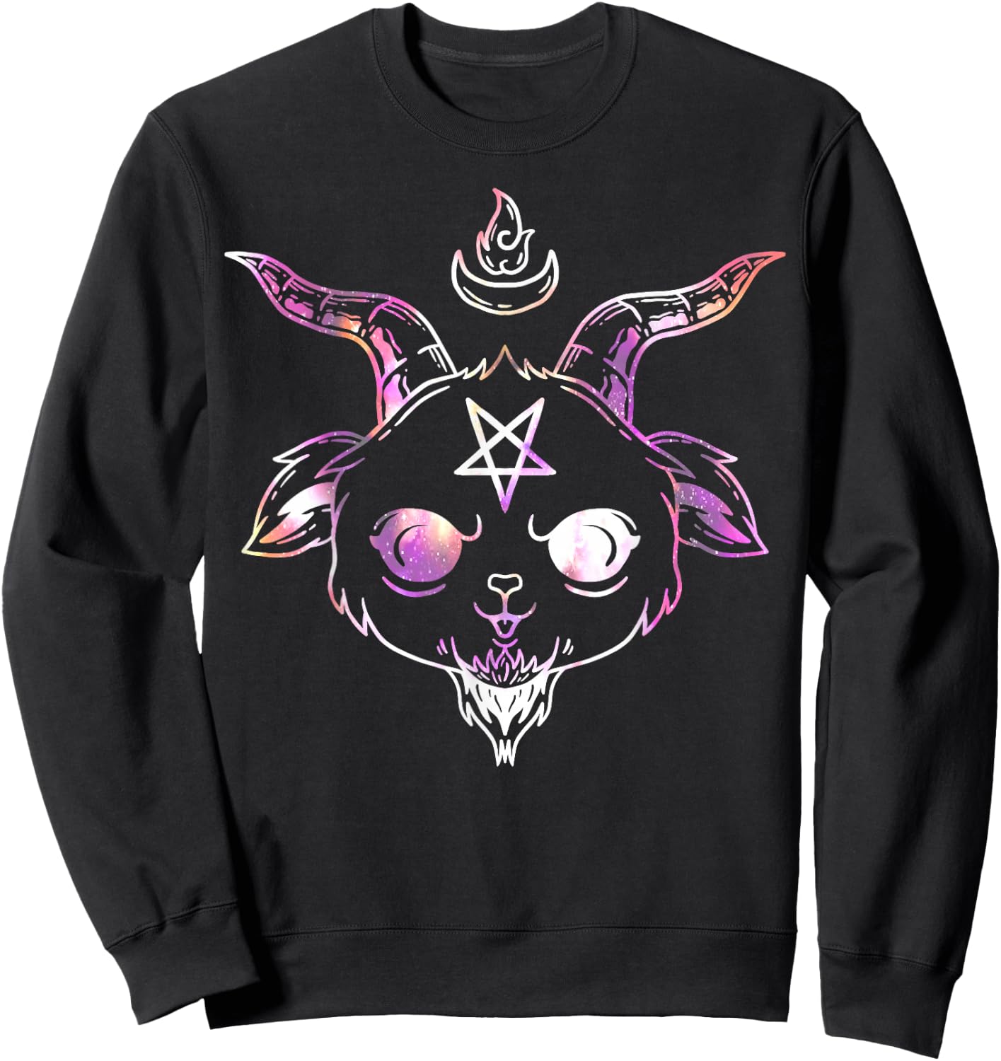 Baphomet Gothic Kawaii Pastel Goth Goat Sweatshirt - Sweatshirt | Black