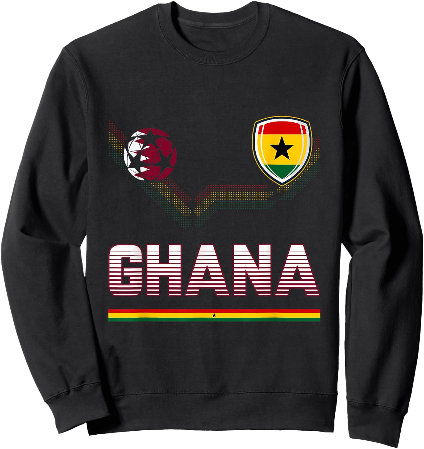Ghana Fußball-Fan-Trikot Ghanaian Flagge Fußballliebhaber Sweatshirt - Sweatshirt | Black