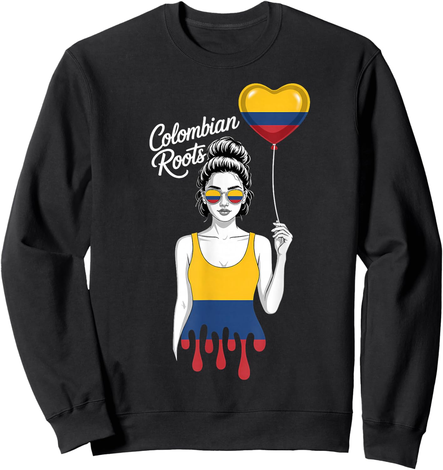 Colombia Flag Colombian Flag Colombian Roots Colombian Pride Sweatshirt - Sweatshirt | Black
