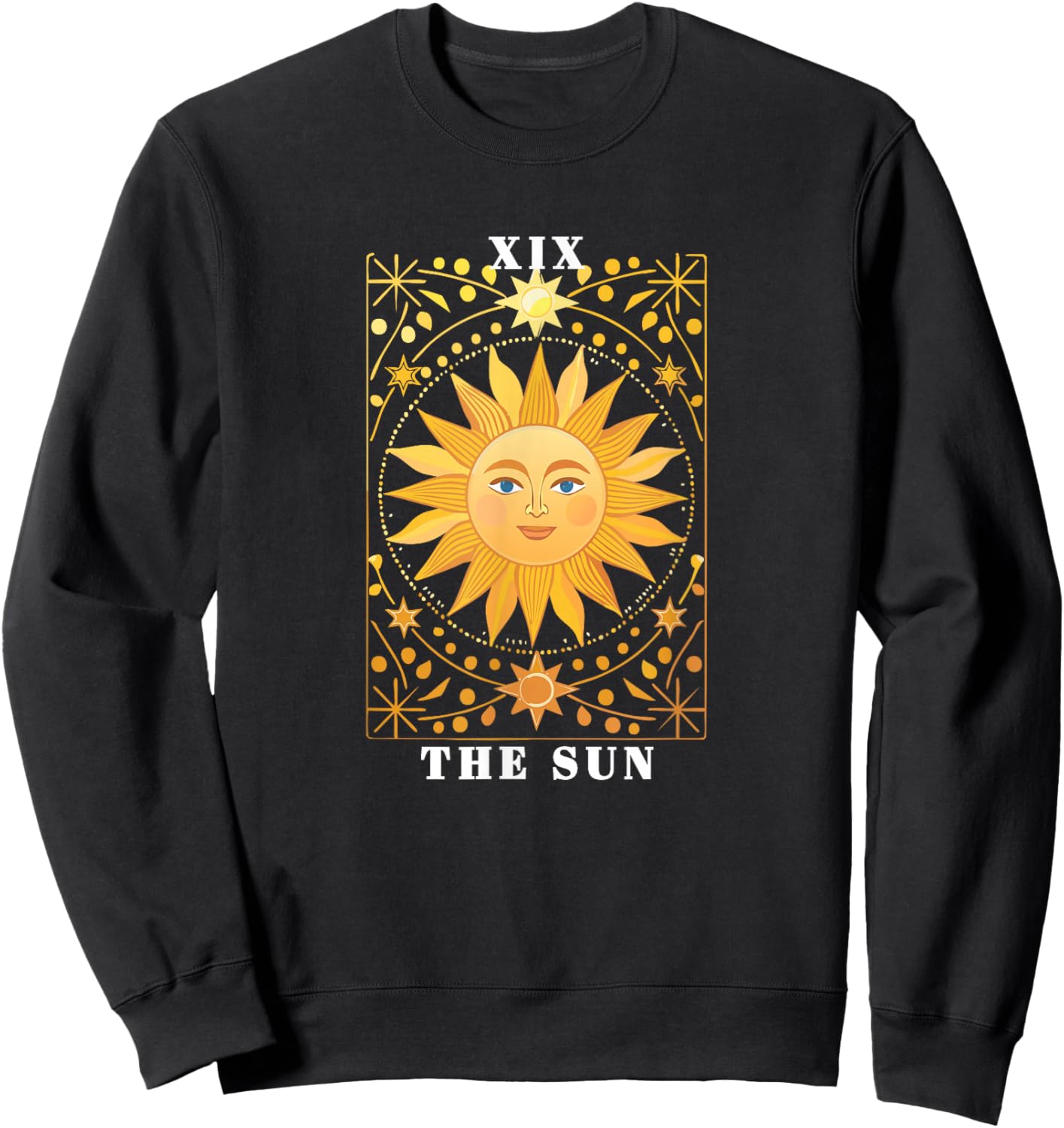 Carte de Tarot bohème The Sun Spiritual Artwork Fire Element Sweatshirt - Sweatshirt | Black