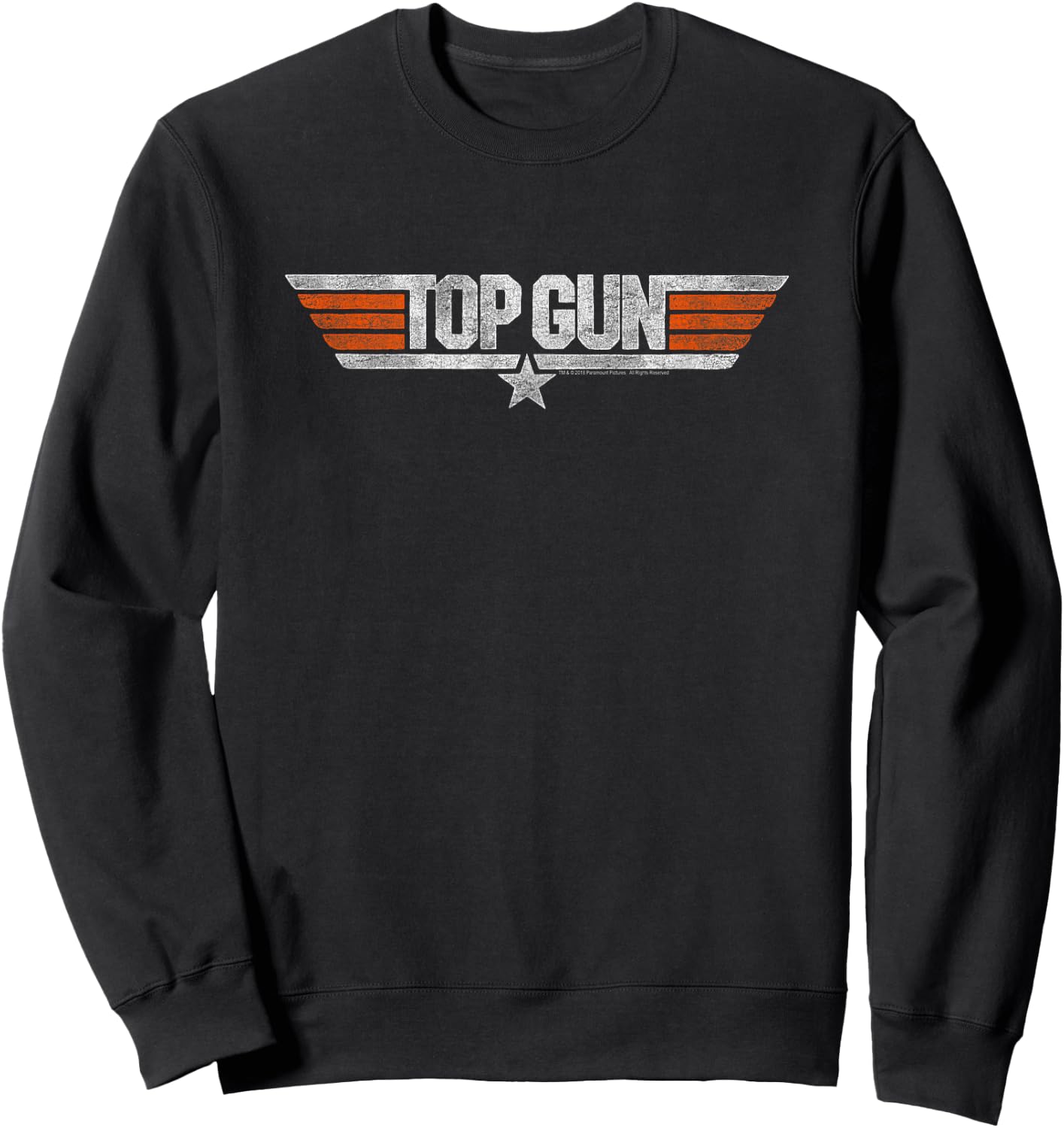 Top Gun Distressed Logo Short Sleeve Sweatshirt - Sweatshirt | Black