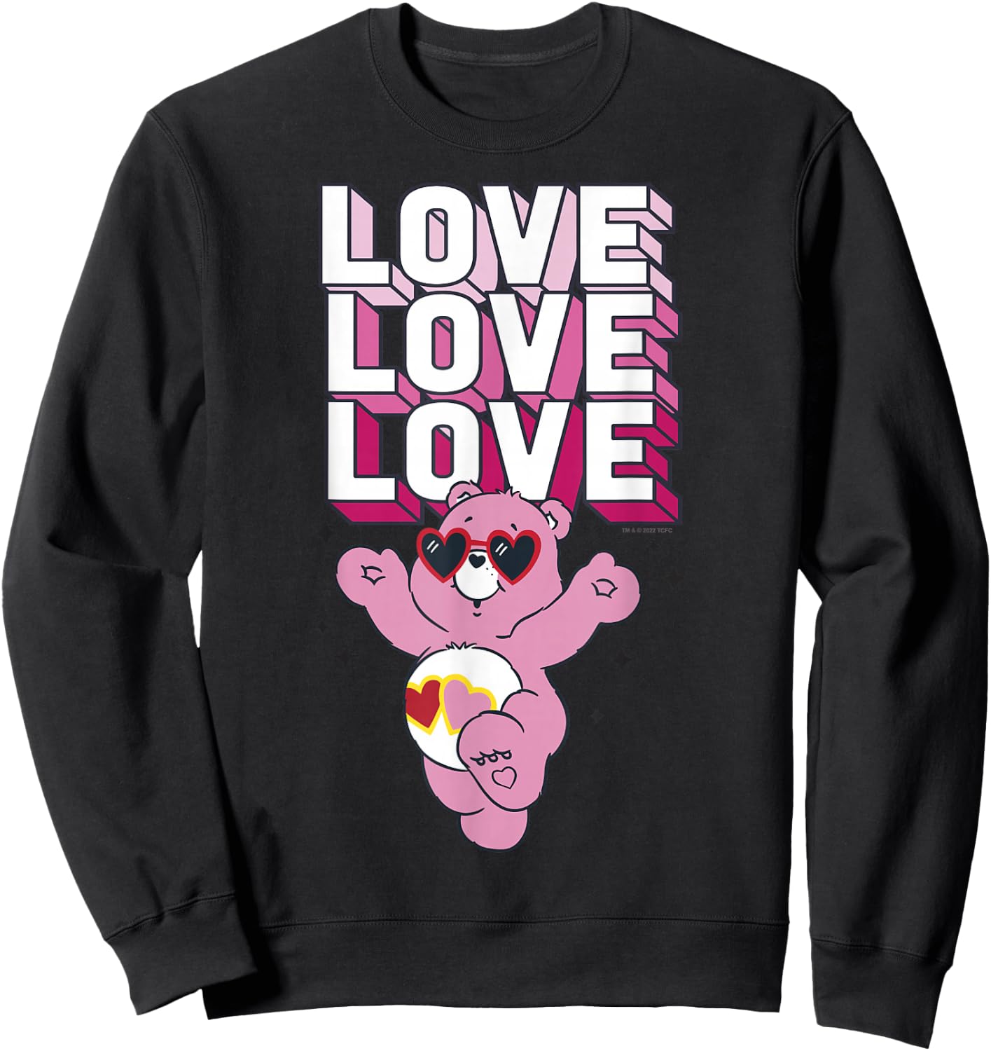 Care Bears Valentine's Day Love-A-Lot Bear Pop Love Stack , grey, S Sweatshirt - Sweatshirt | Black