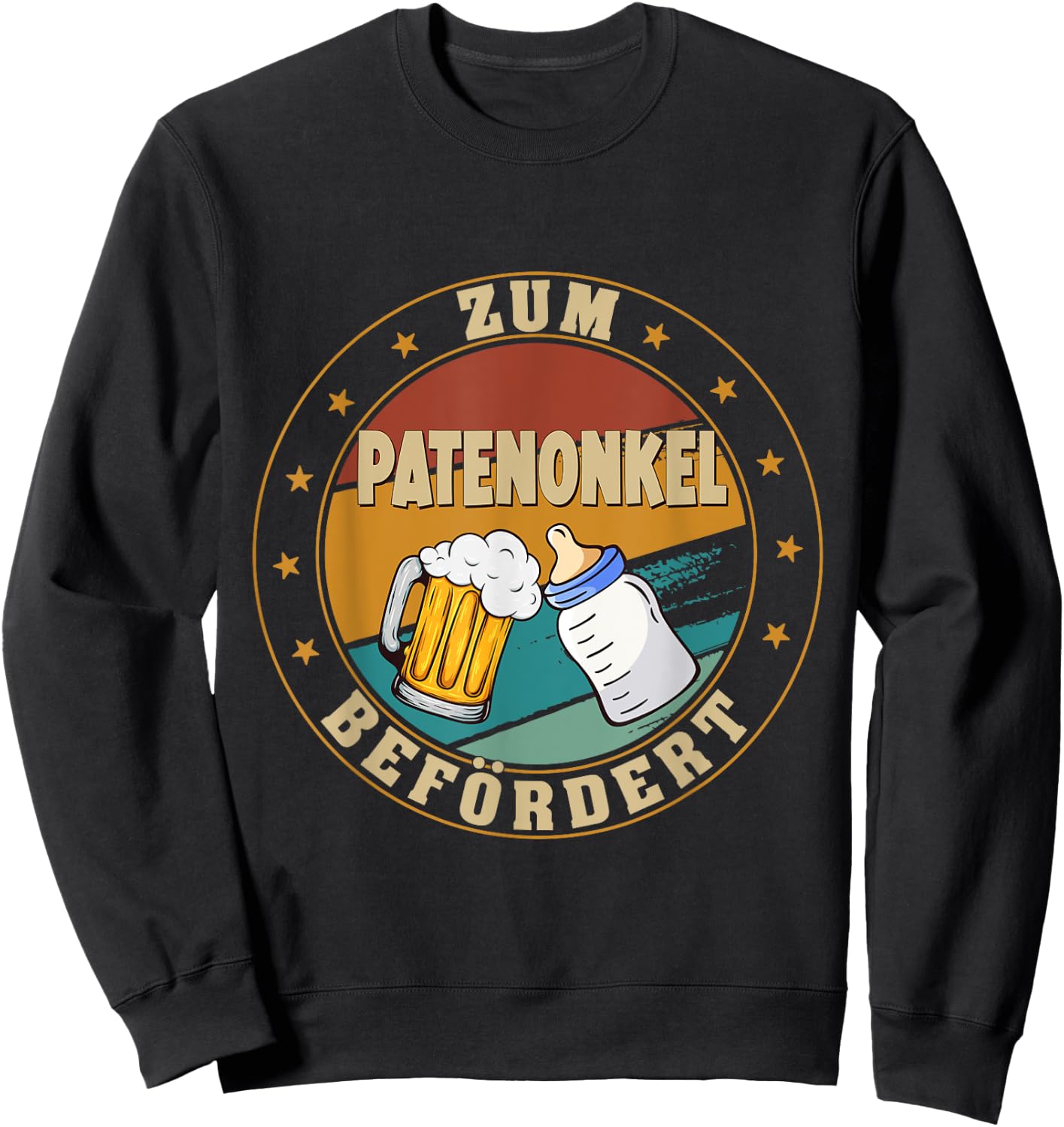 Men's with German Text "Zum Patenonkel beförder" [German Language], black, s Sweatshirt - Sweatshirt | Black