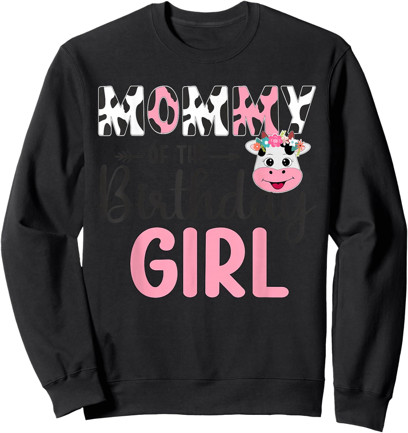 Mum of the Birthday Child's Farm Cow 1st Birthday Child Sweatshirt - Sweatshirt | Black