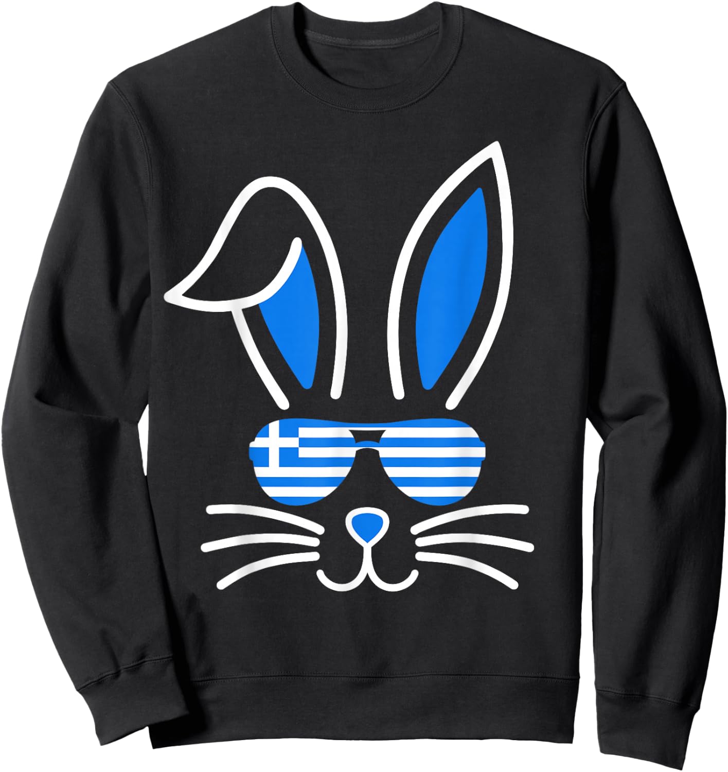 Bunny Ears Sunglasses Greece Flag Funny Greek Easter Boys Sweatshirt - Sweatshirt | Black