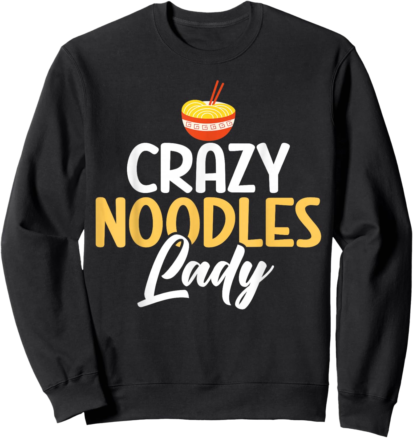 Crazy Noodles Lady Noodles Sweatshirt - Sweatshirt | Black