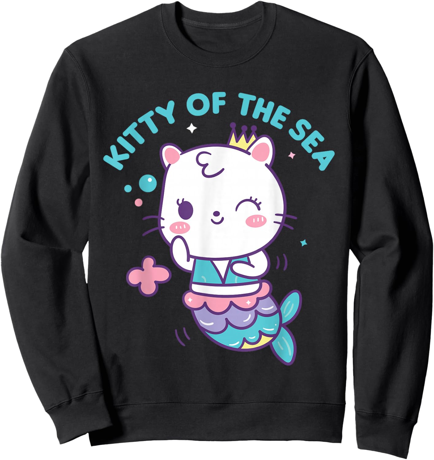 Mercat Kitty Of The Sea Mermaid Cat Sweatshirt - Sweatshirt | Black
