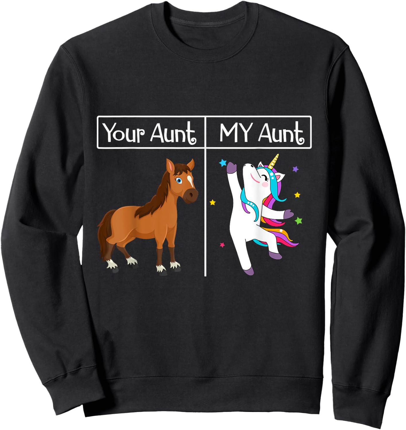 My Aunt Unicorn Funny & Cute Auntie Niece & Nephew Gift Sweatshirt - Sweatshirt | Black