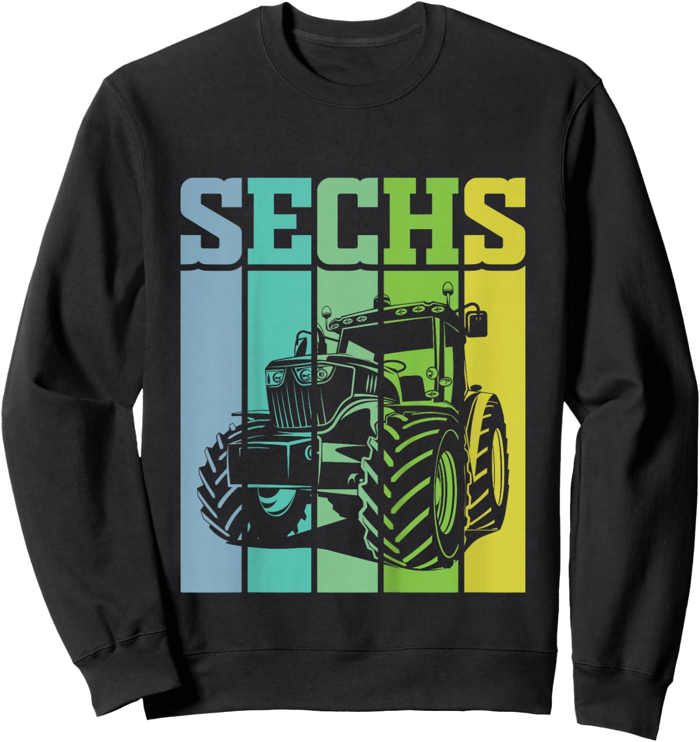 Children's Birthday Party 6 Years 6th Birthday Tractor , black Sweatshirt - Sweatshirt | Black