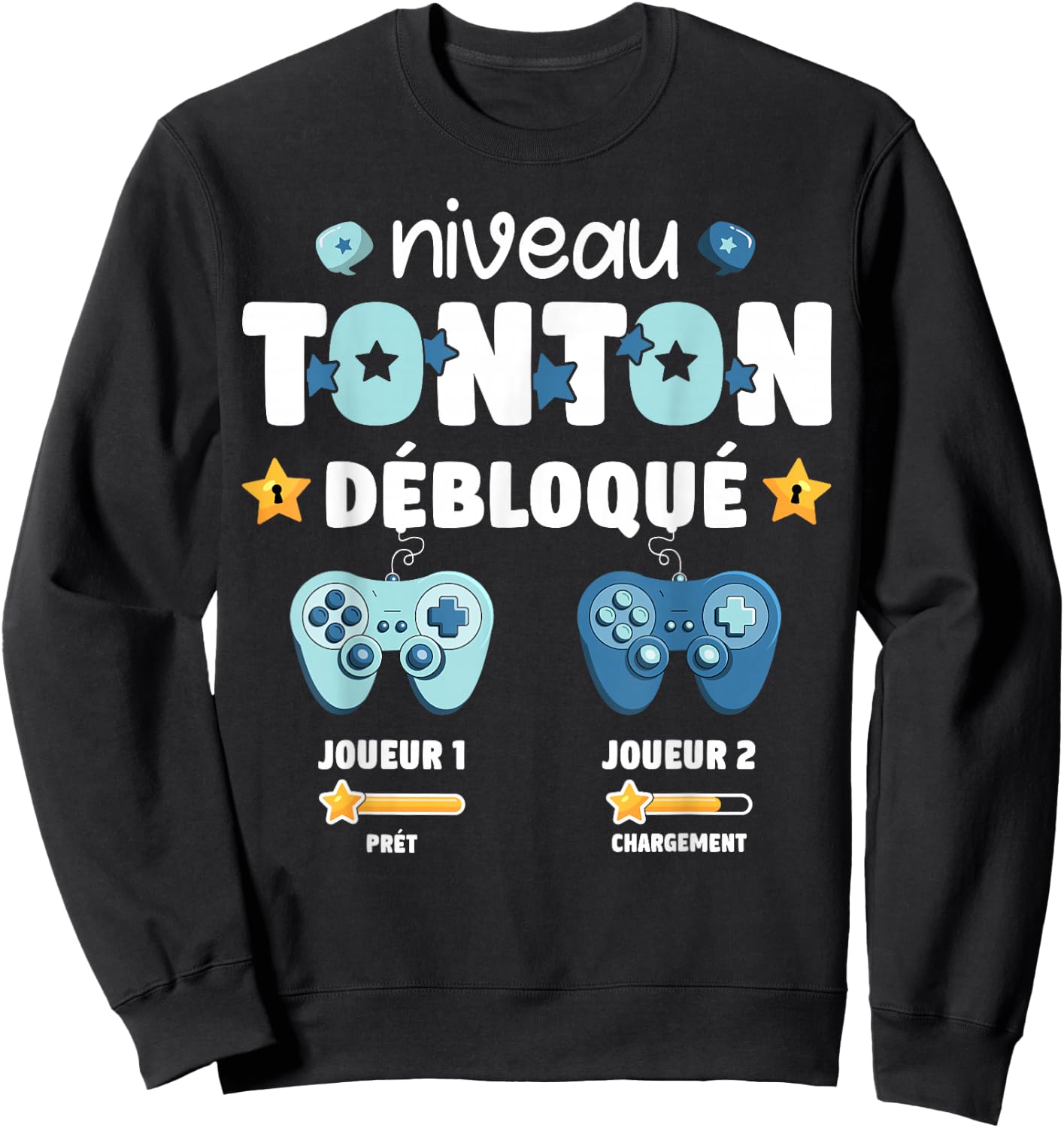 Unlocked Tonton Level Announcement Pregnancy Tonton Geek , Black, S Sweatshirt - Sweatshirt | Black