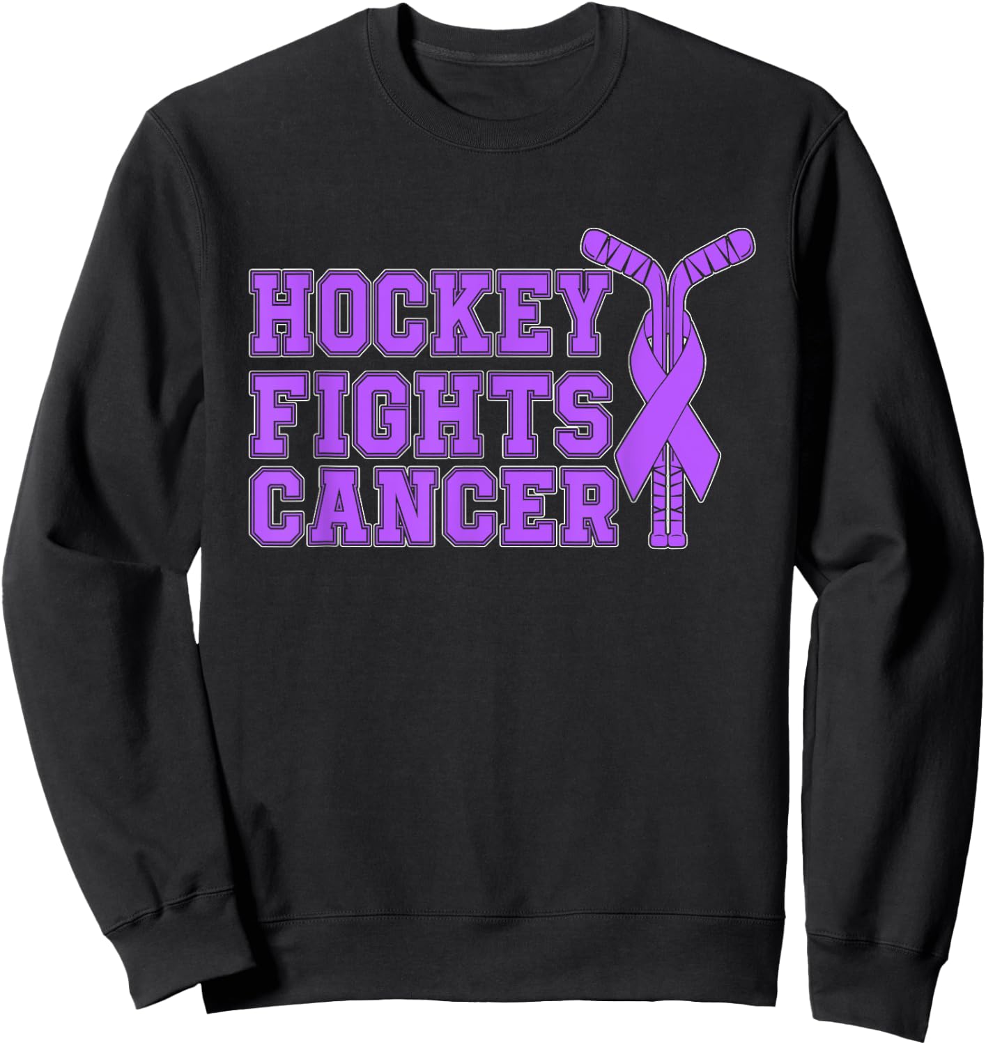 Hockey Fights Cancer Awareness Sweatshirt - Sweatshirt | Black