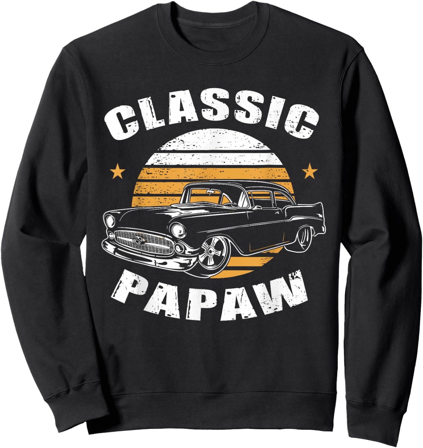 Papaw Vintage Retro Classic Funny Car Lover Enthusiast Sweatshirt - Sweatshirt | Black