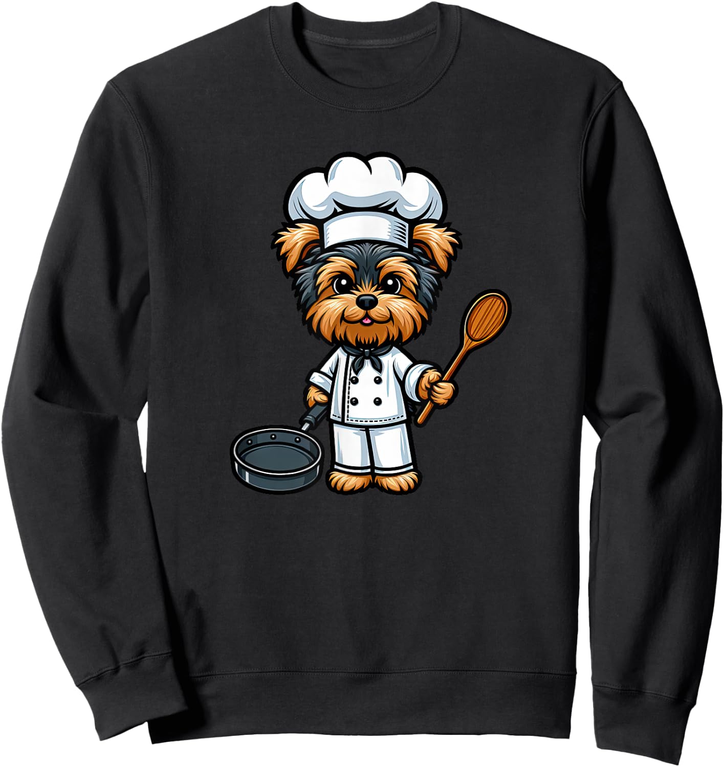 Yorkshire Terrier Chef Dog Funny Cooking Sweatshirt - Sweatshirt | Black
