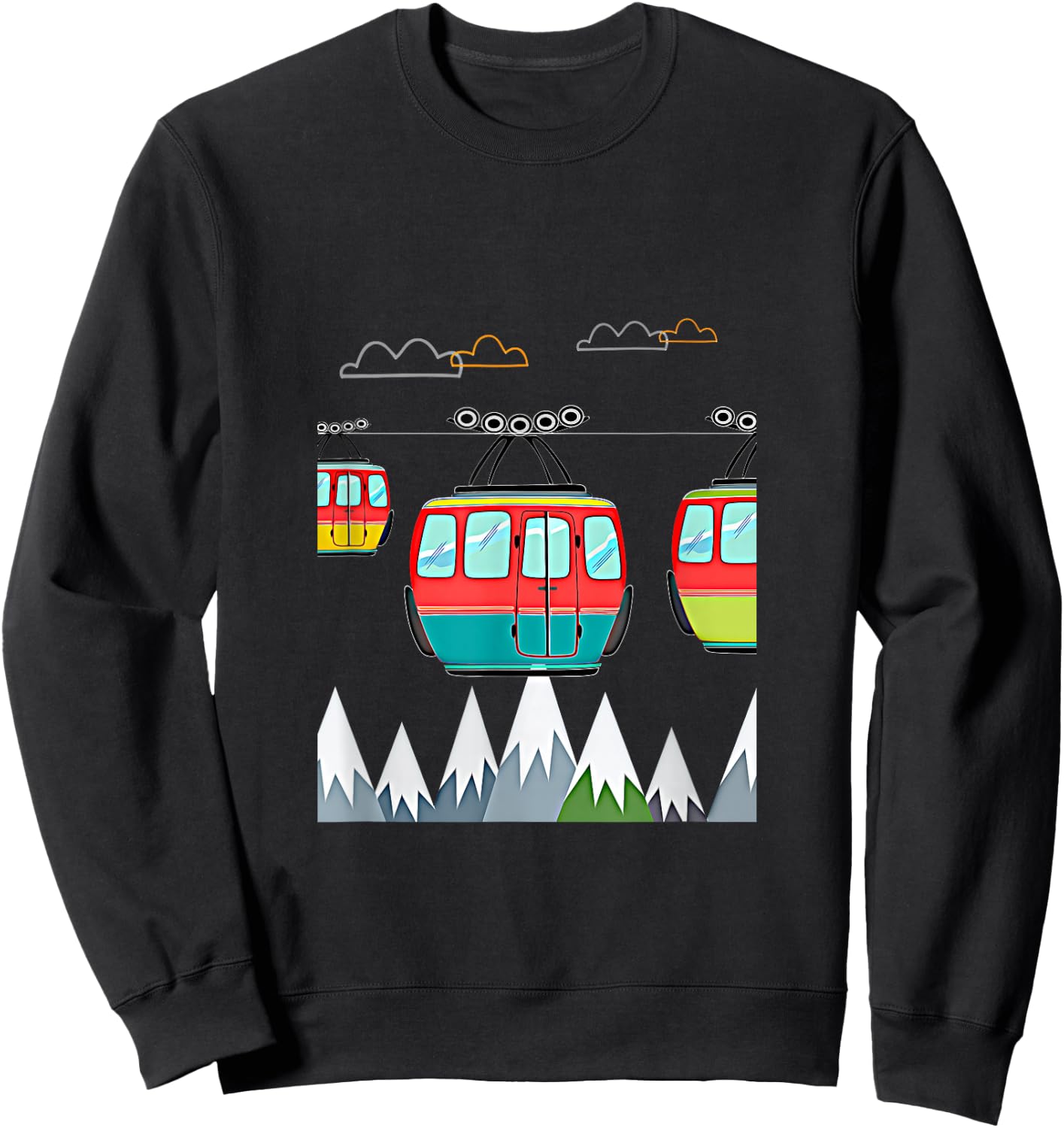 Seilbahn gondel in den Mountains , black, s Sweatshirt - Sweatshirt | Black