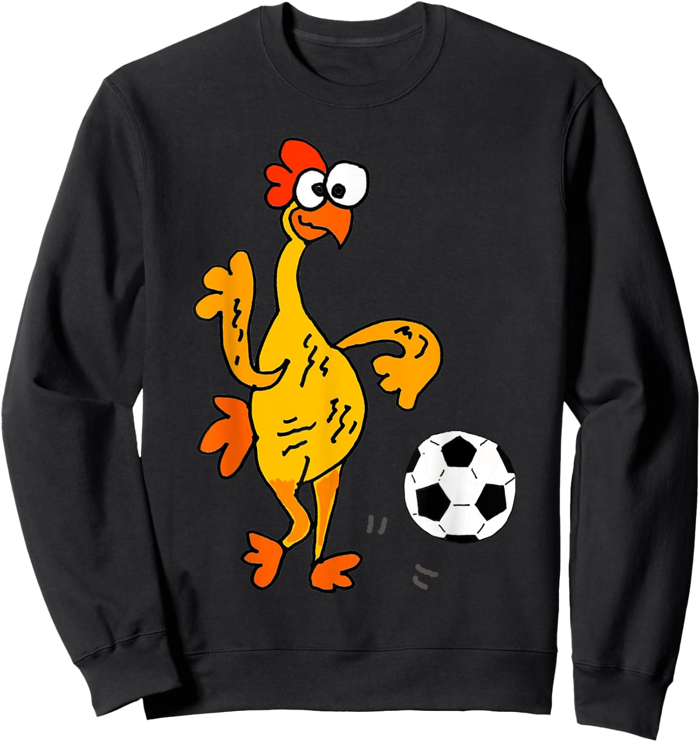 SmileteesSports Funny Rubber Chicken Playing Soccer Sweatshirt - Sweatshirt | Black