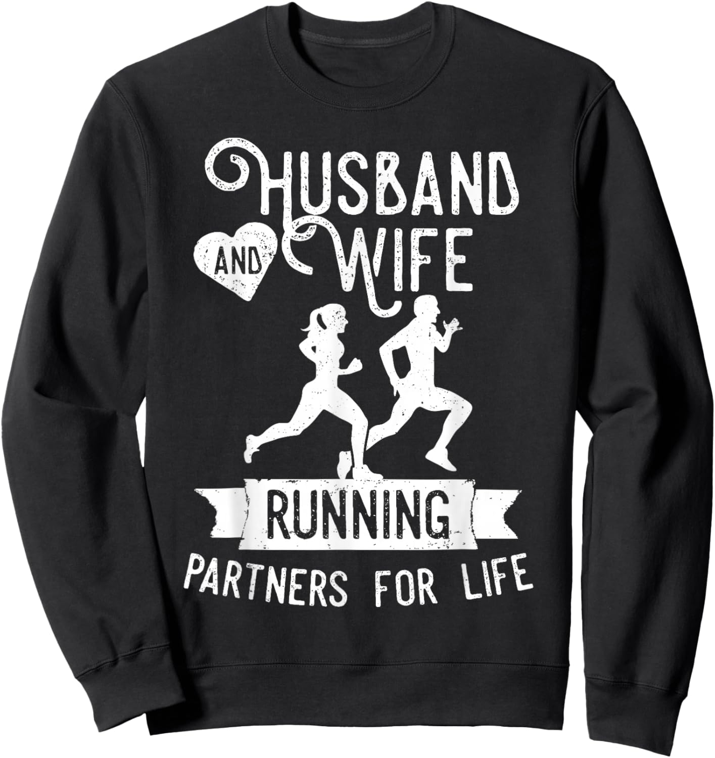 Fitness Running T shirts - Matching Couples Workout Outfits Sweatshirt - Sweatshirt | Black