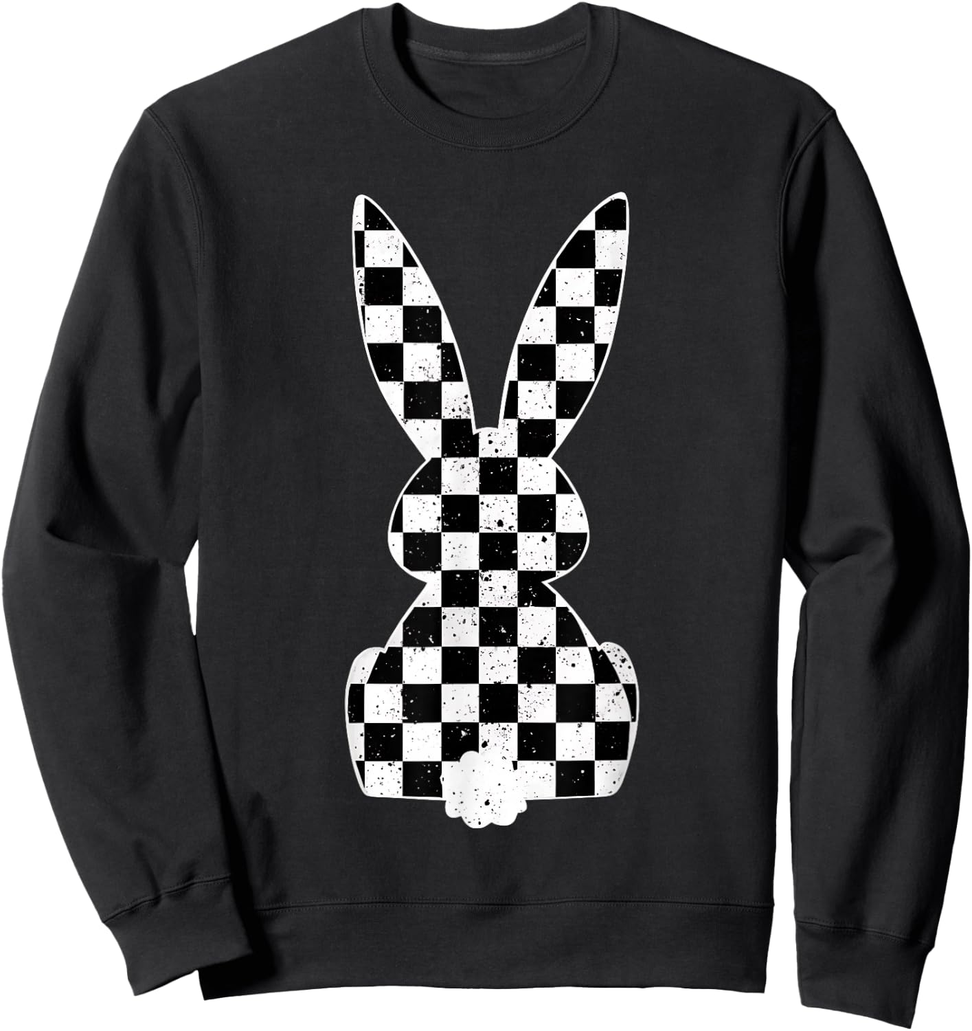 Racing Car Flag Bunny Happy Easter Race Car Boys Girls Kids Sweatshirt - Sweatshirt | Black