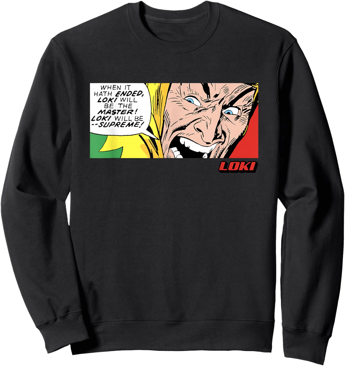 Marvel Comics Loki Supreme Master Panel Sweatshirt - Sweatshirt | Black