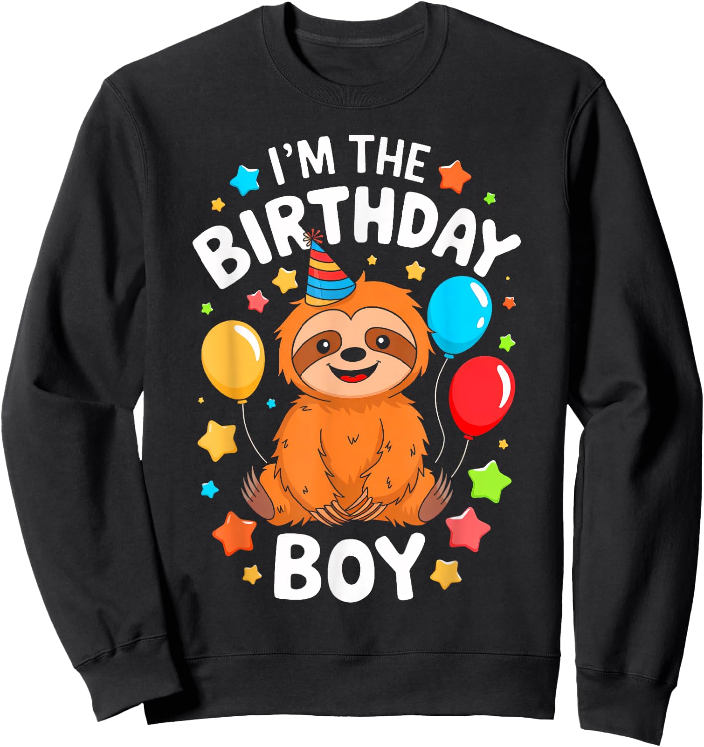 Sloth Birthday Boy Animal Theme Bday Party Costume Sweatshirt - Sweatshirt | Black