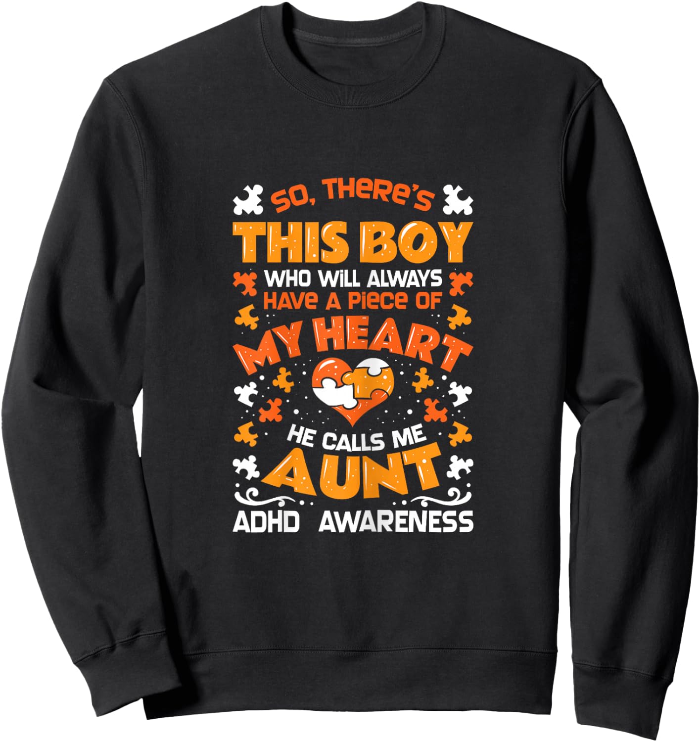 ADHD Awareness - Neurodiversity ADHD Aunt Sweatshirt - Sweatshirt | Black