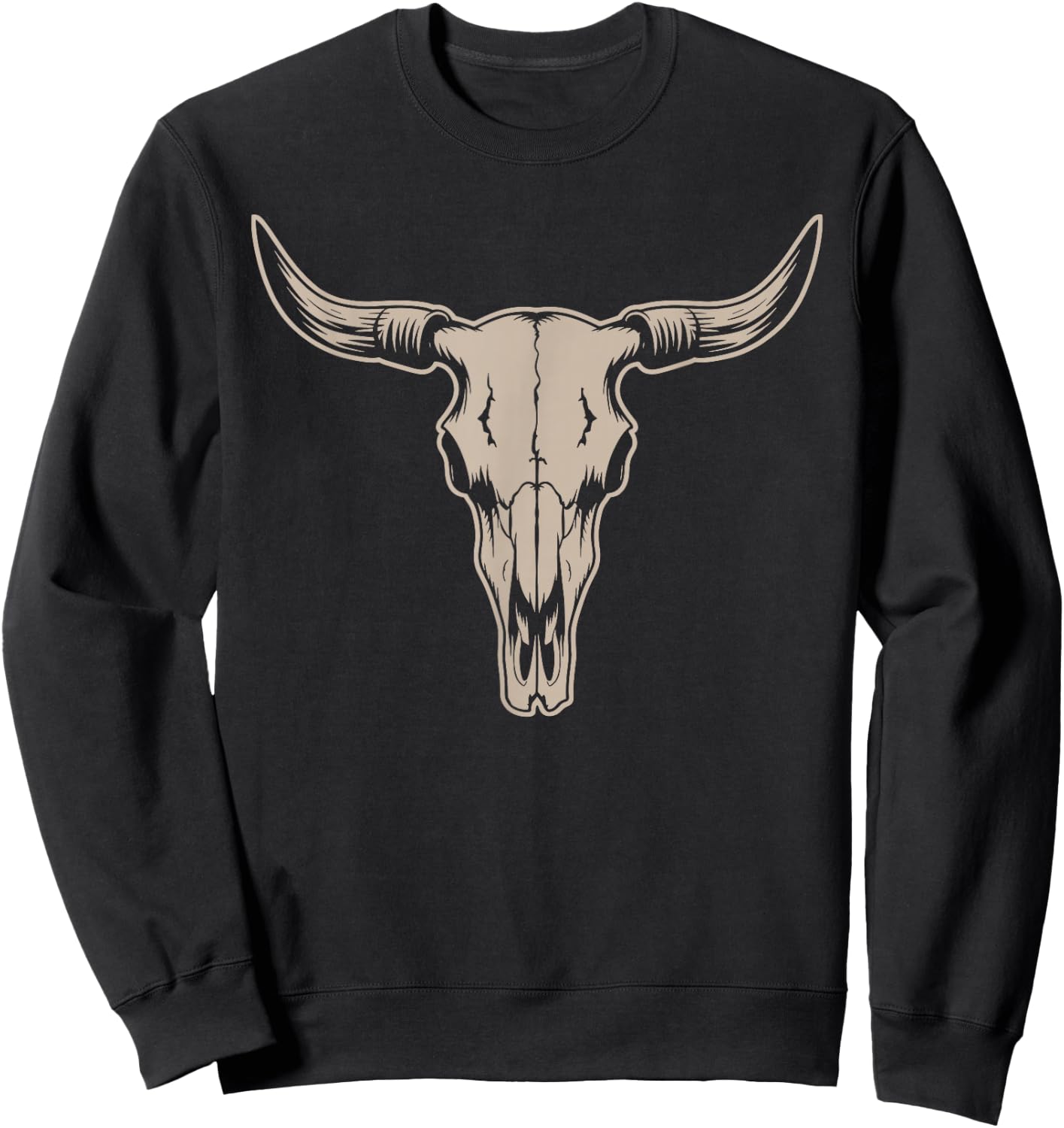 Boho Cow Skull Sweatshirt - Sweatshirt | Black