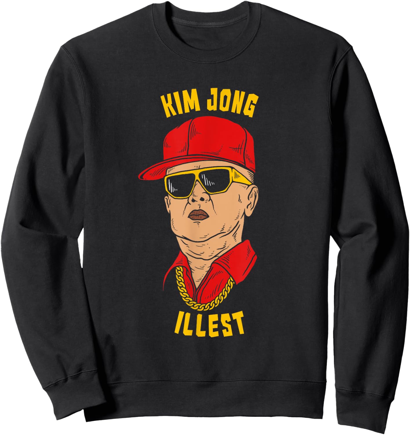 Funny Kim Jong Il North Korea - Kim Jong Illest - -Adults, Kids - Black - Cotton Blend - Short Sleeve - Classic Fit Sweatshirt - Sweatshirt | Black