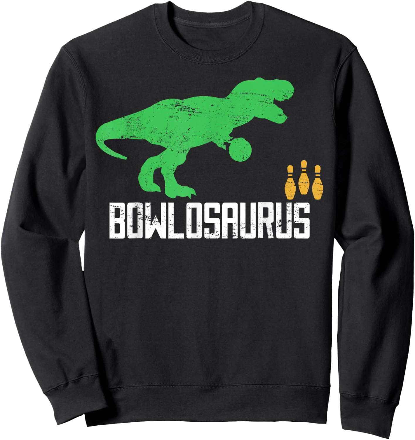 Bowling Bowler Dinosaur Player Ball Pin Sweatshirt - Sweatshirt | Black