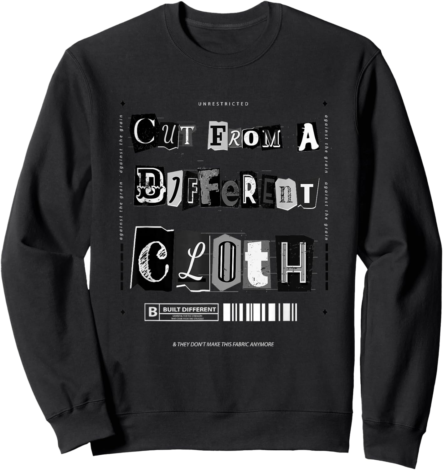Black Cut from A Different Cloth Black on Black Graphic Sweatshirt - Sweatshirt | Black