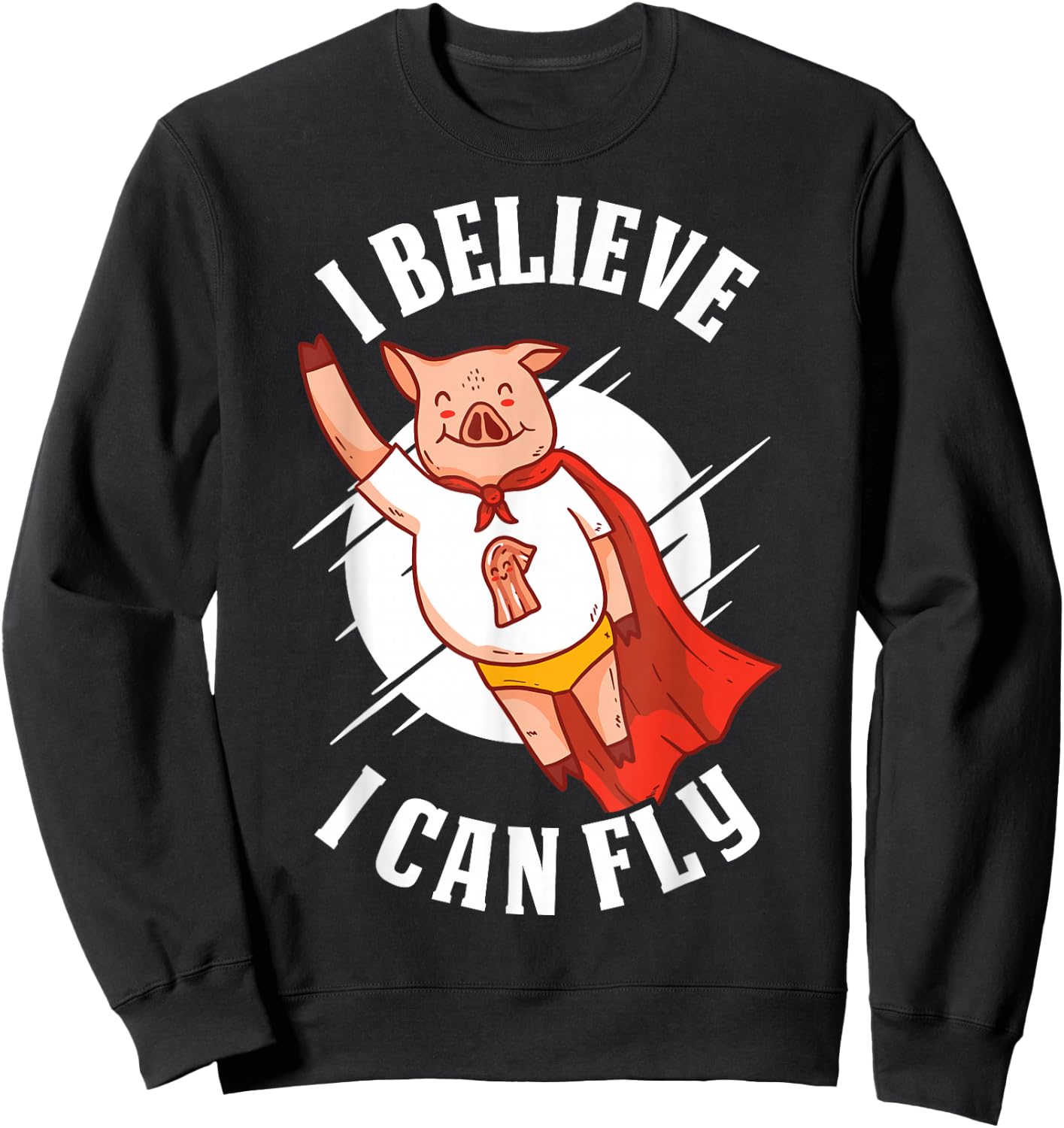 I Believe I Can Fly Pig Sweatshirt - Sweatshirt | Black