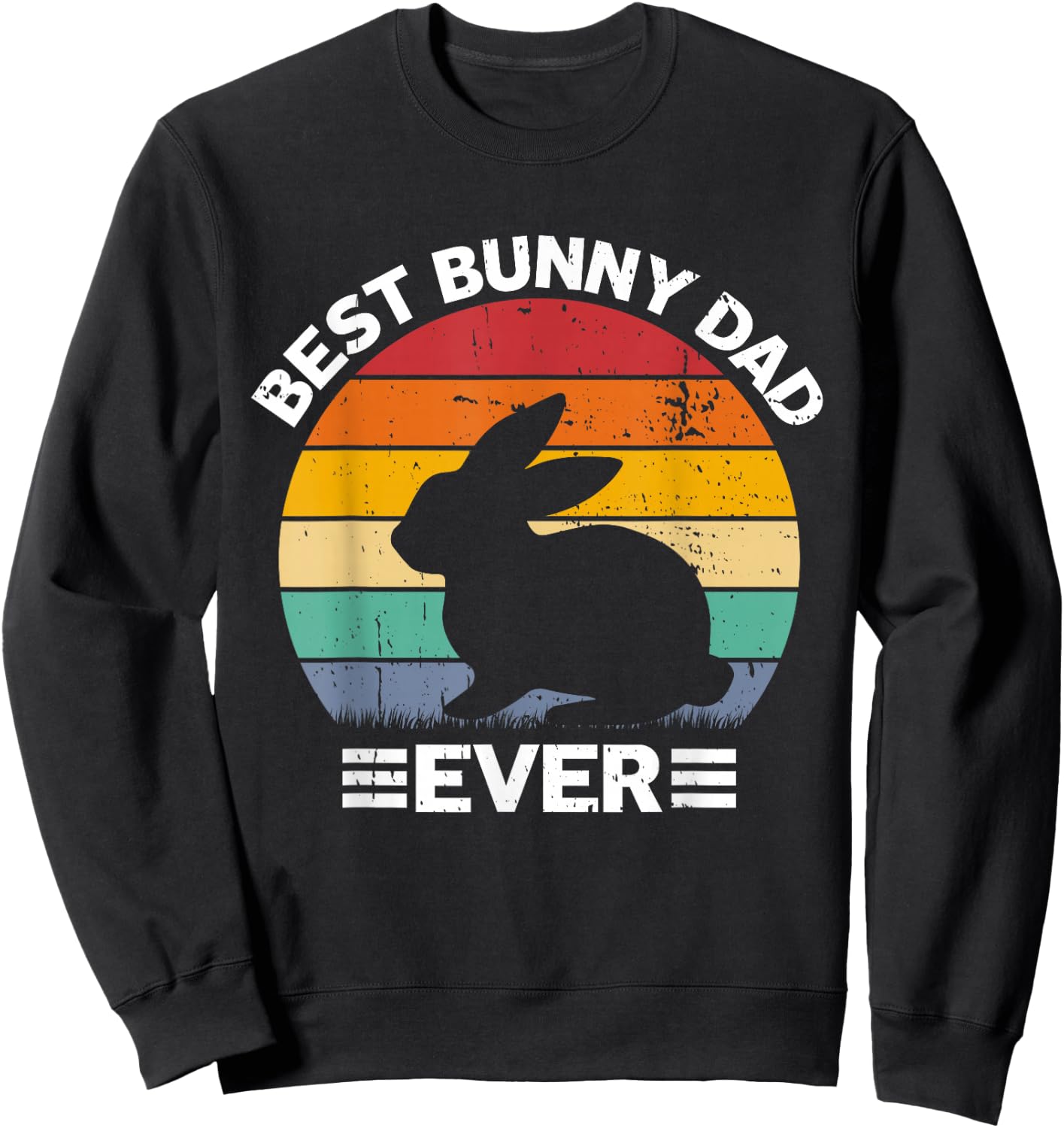 Best Bunny Dad Ever Rabbit Lover Father Pet Rabbit Sweatshirt - Sweatshirt | Black
