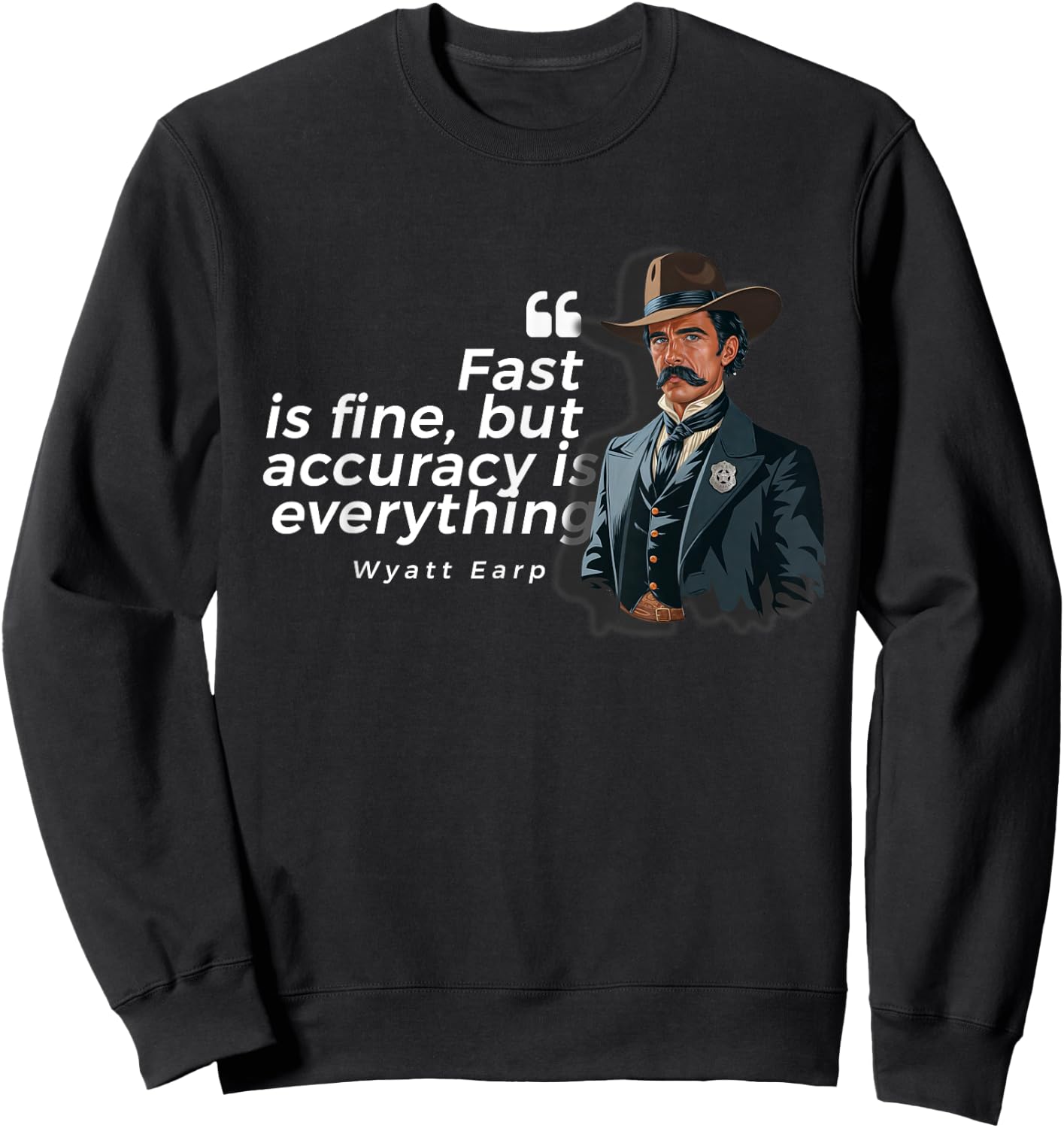 Camikaze.historia Wyatt Earp Quote - Black, Men's Small, Short Sleeve, Classic Fit Sweatshirt - Sweatshirt | Black