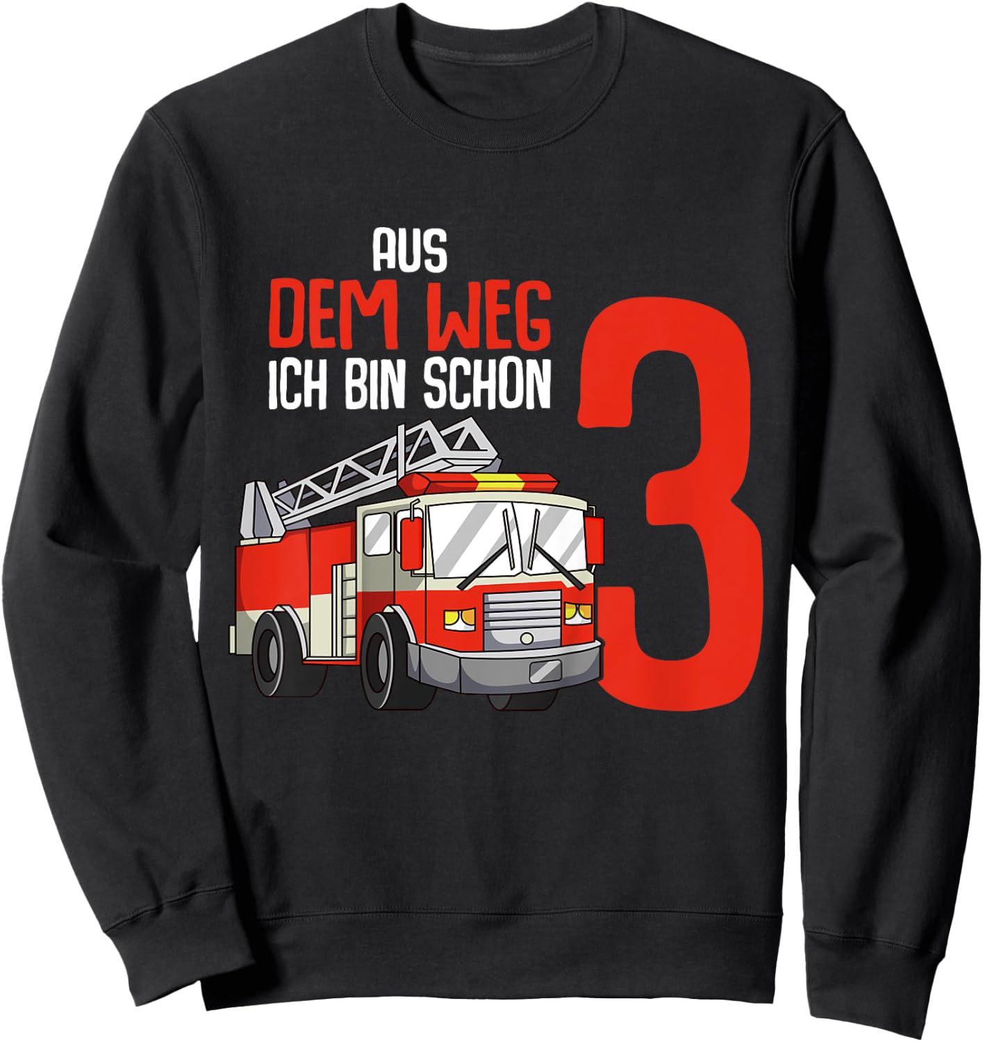 3. Geburtstag Feuerwehr 3 Jahre Kinder Junge Sweatshirt - Sweatshirt | Black