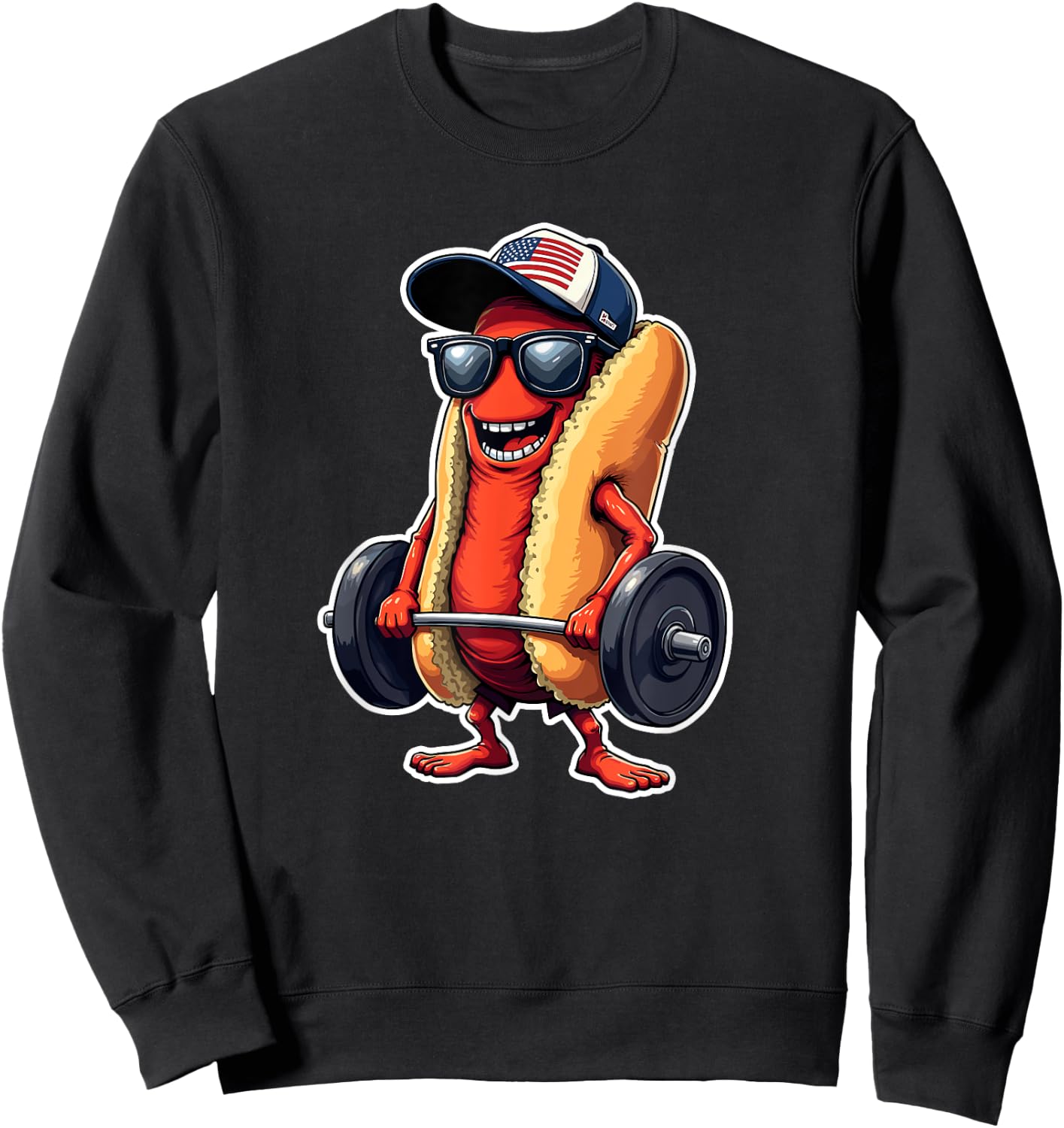 Deadlift Weightlifting Funny Fitness Workout Hot Dog Lover Women Sweatshirt - Sweatshirt | Black