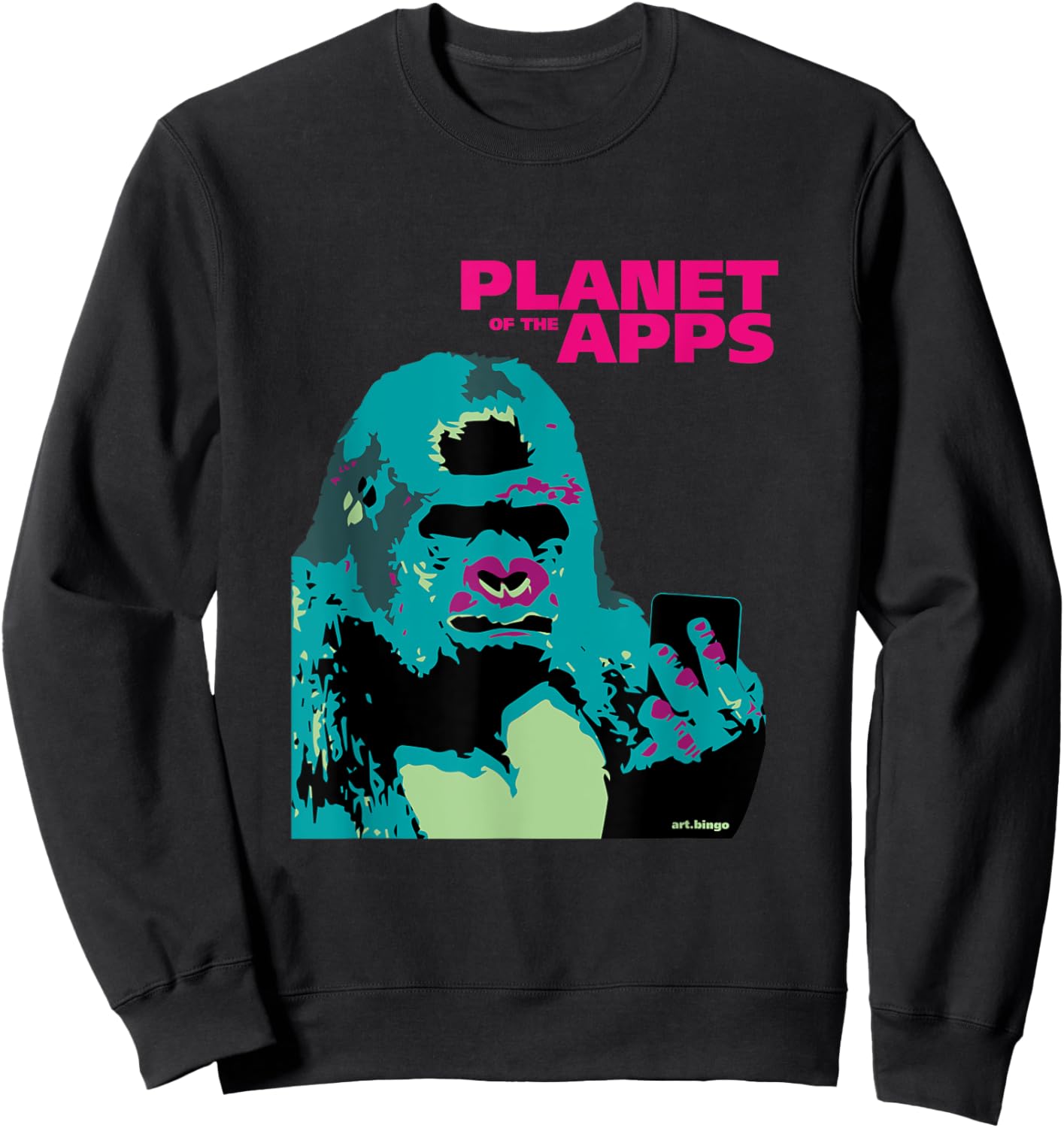 Great Apes with Apps Planet Sweatshirt - Sweatshirt | Black