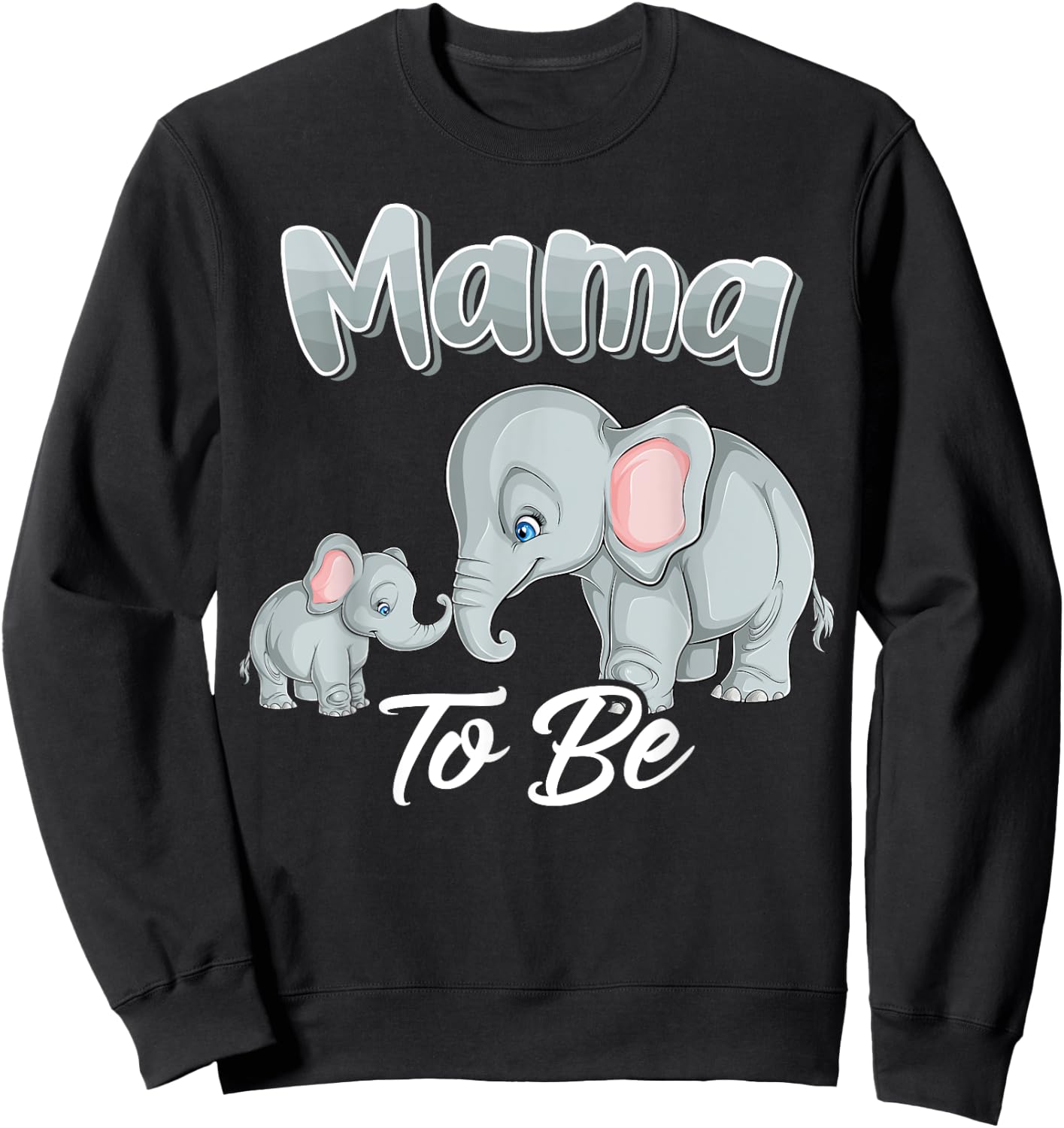 Soon Mama To Be Elephants For Baby Shower Gender Reveal Sweatshirt - Sweatshirt | Black