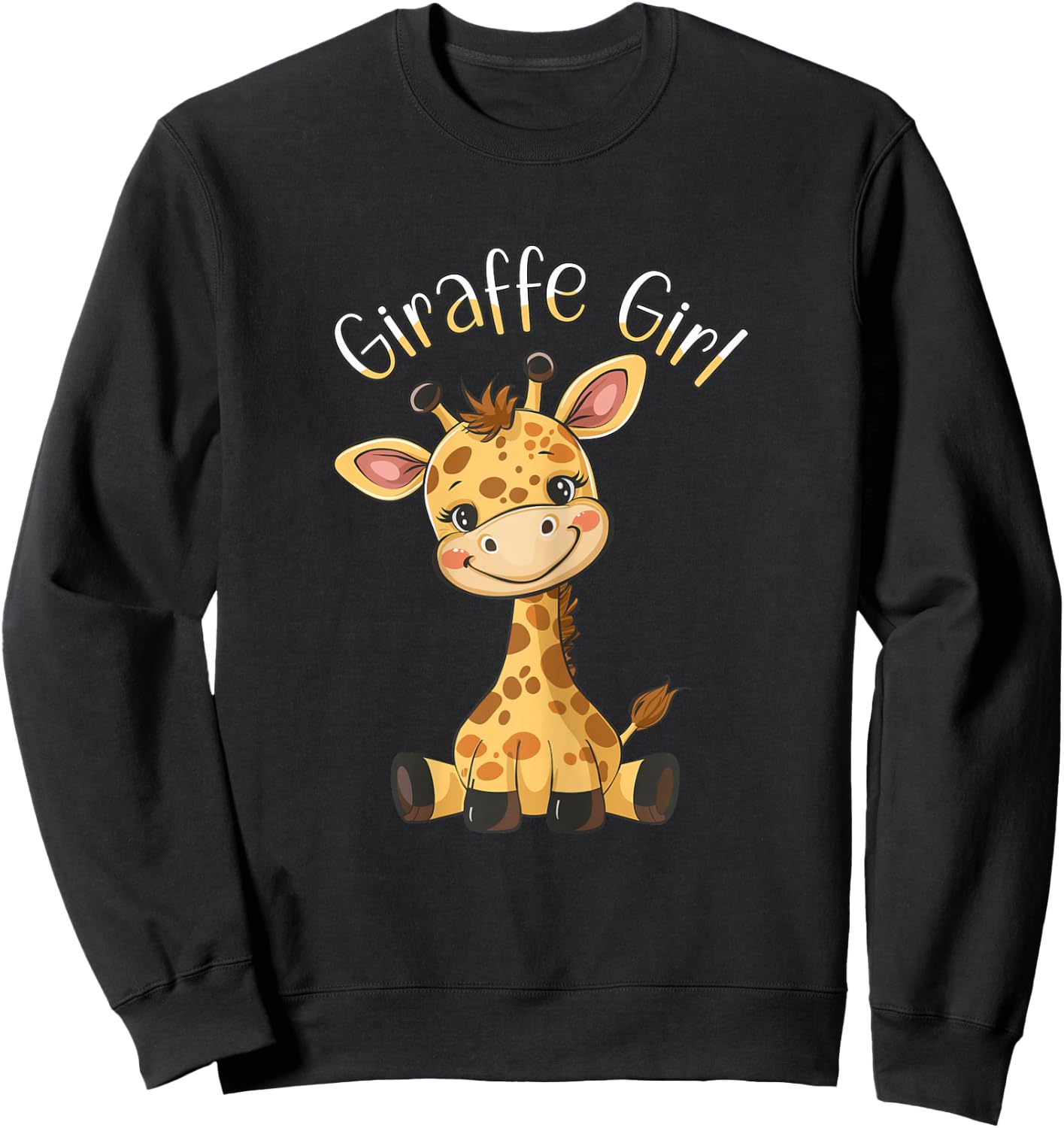 Giraffe Girl Cute Giraffe Girls Giraffe Sweatshirt - Sweatshirt | Black