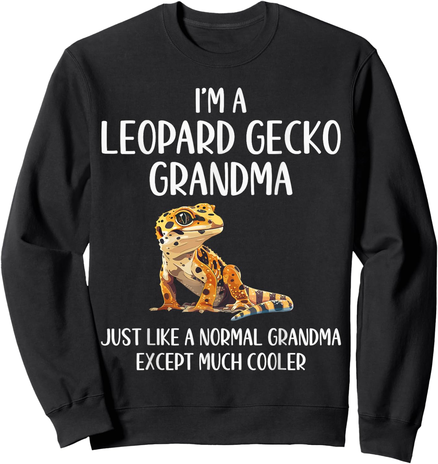 Leopard Gecko Grandma Definition Animals Lover Mothers Day Sweatshirt - Sweatshirt | Black