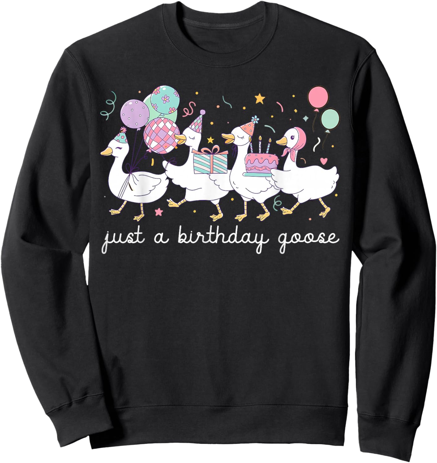 Silly Goose It's My Birthday Birthday Cake Silly Goose Girls Sweatshirt - Sweatshirt | Black