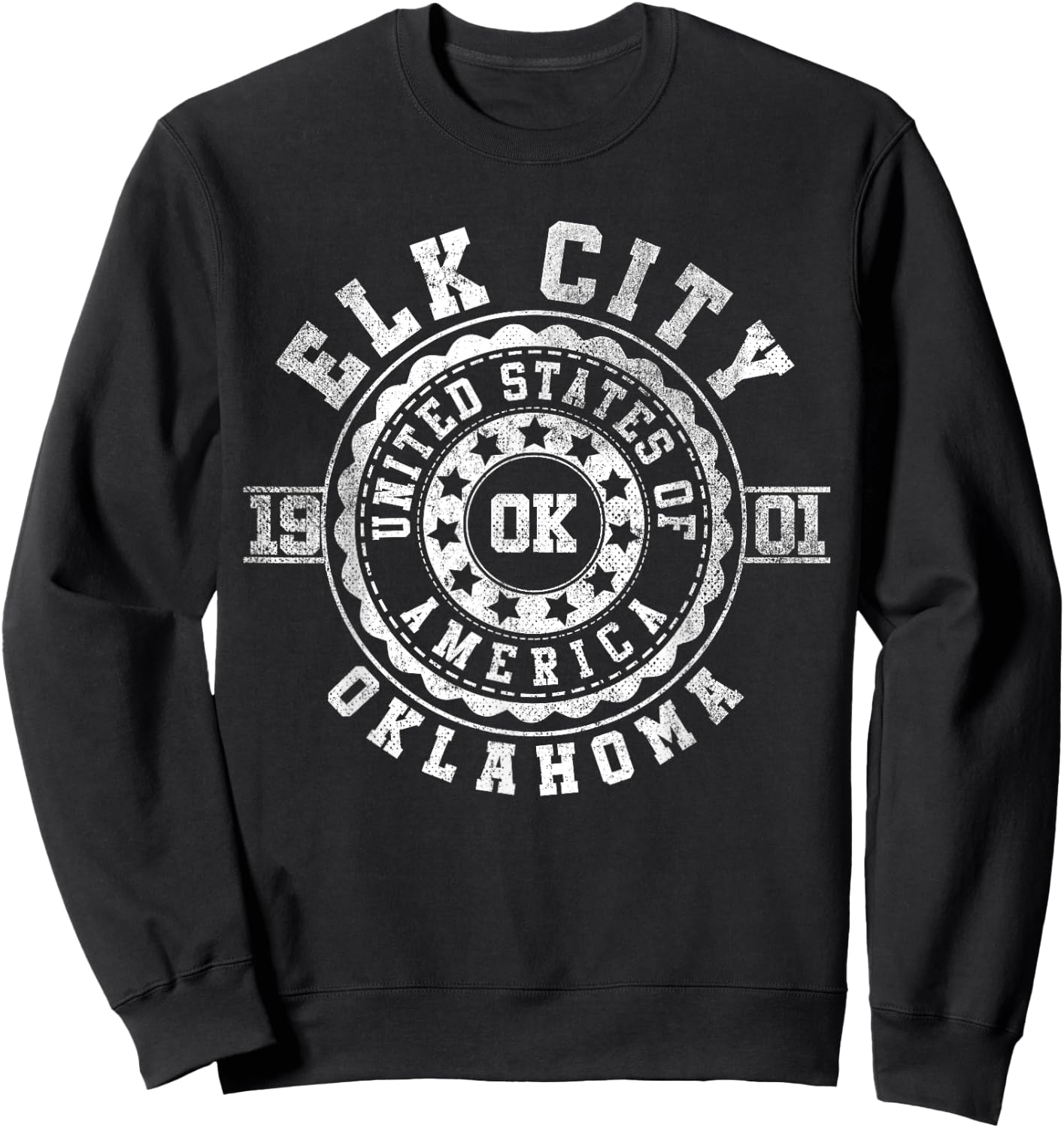 Elk City OK | Oklahoma | Vintage City Apparels Sweatshirt - Sweatshirt | Black