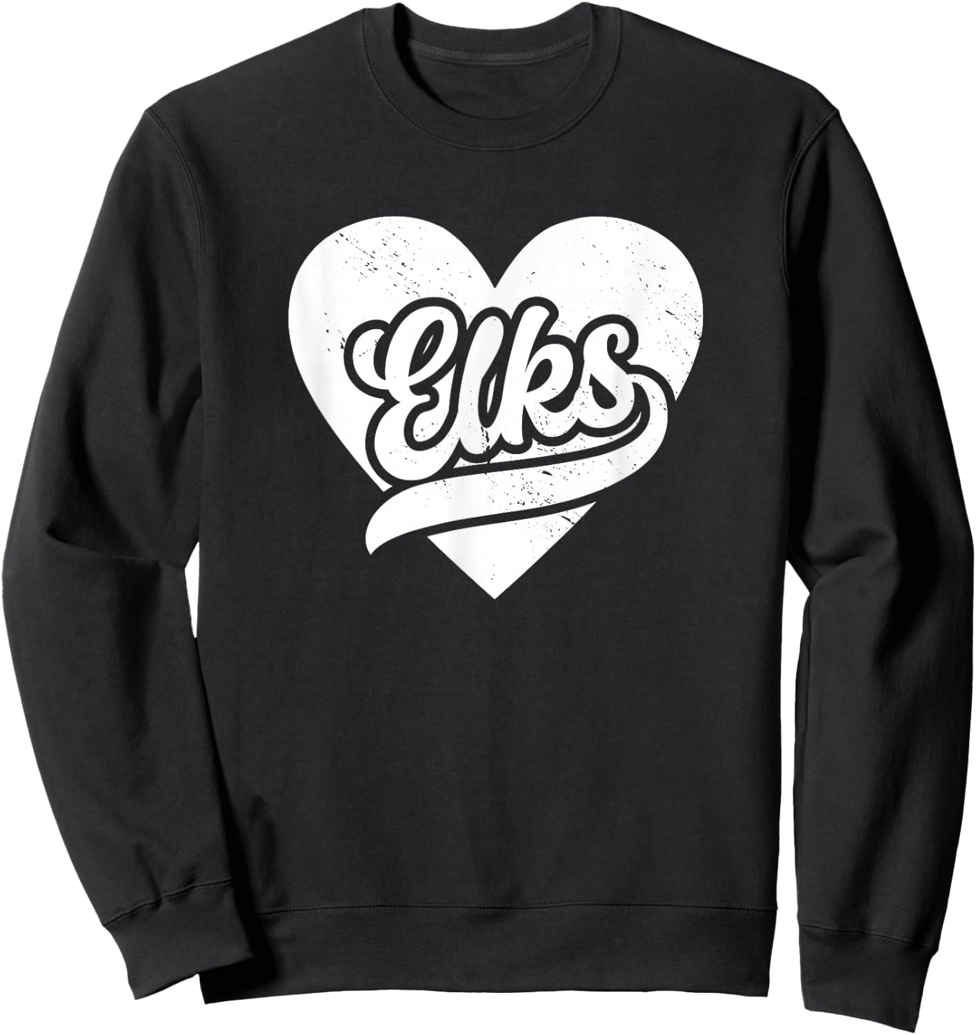 Vintage Elks High School Spirit Go Elks Love Sweatshirt - Sweatshirt | Black