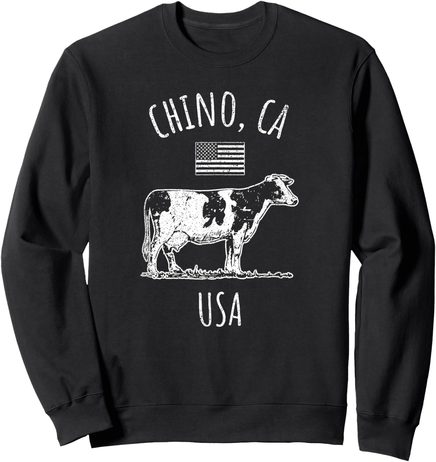 Chino California USA Retro Cow Vintage Style Design Sweatshirt - Sweatshirt | Black