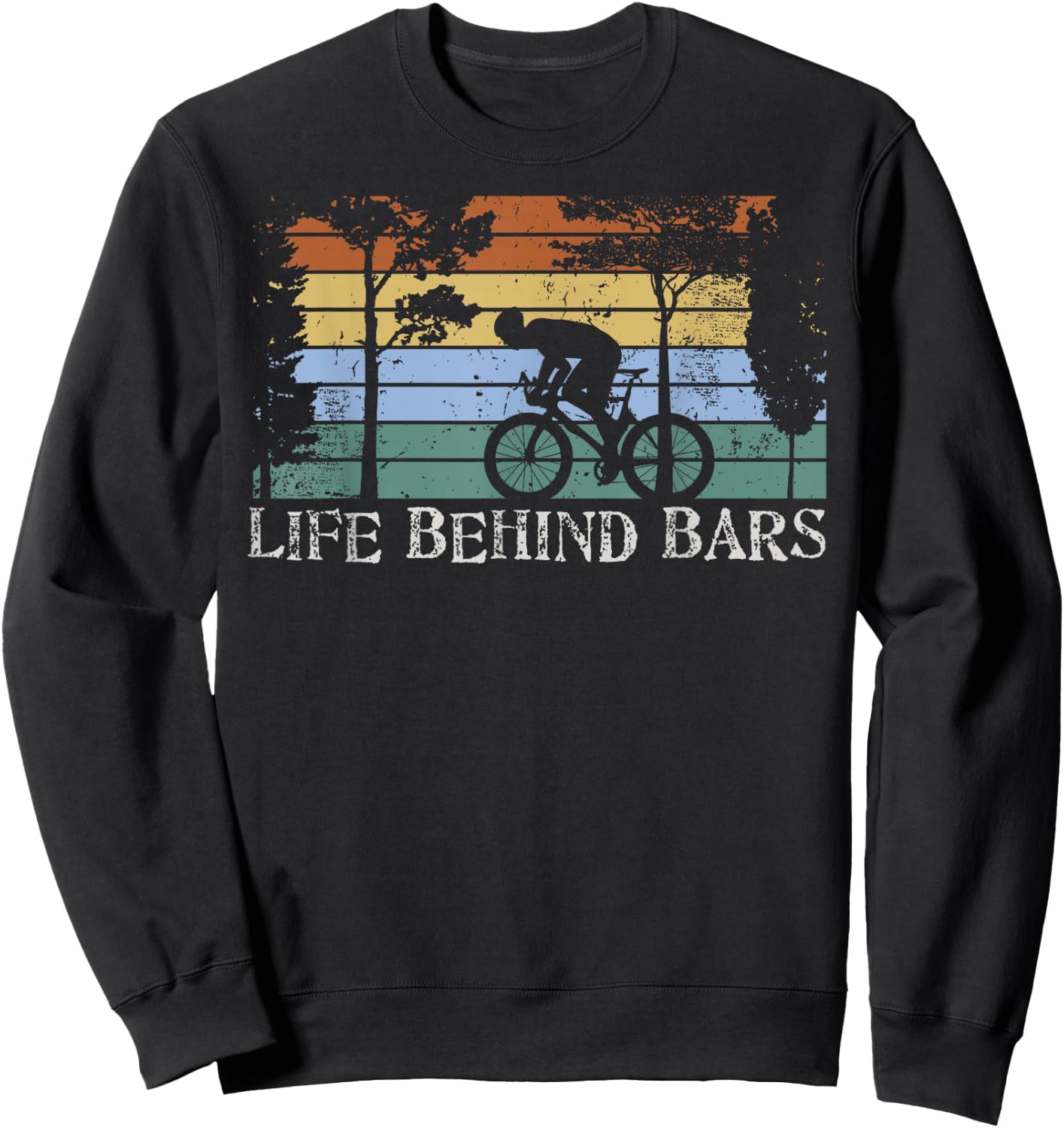 MTB Life Behind Bars Mountain Bike Gift Design Idea gift Sweatshirt - Sweatshirt | Black