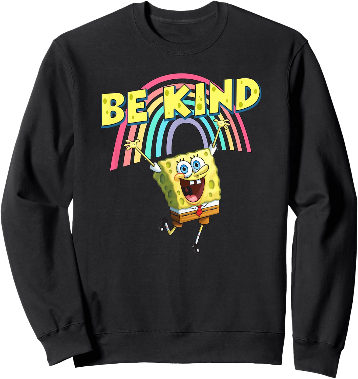 Mademark x SpongeBob SquarePants - Be Kind with Rainbow Sweatshirt - Sweatshirt | Black