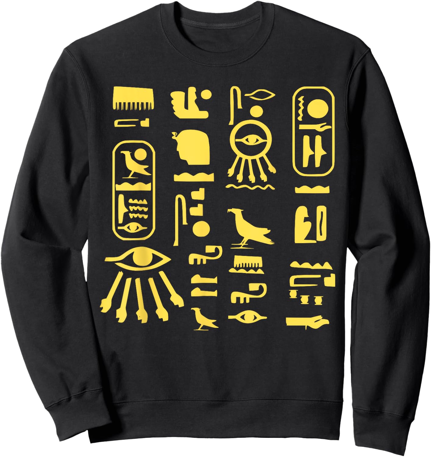 Egyptian Hieroglyphs, Symbols of Writing Egyptian Egyptologist , Black, S Sweatshirt - Sweatshirt | Black