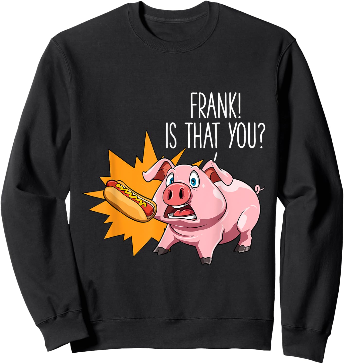 Hot Dog Lovers Frank Is That You Pig Hot Dog Party Women Girls Kids Sweatshirt - Sweatshirt | Black