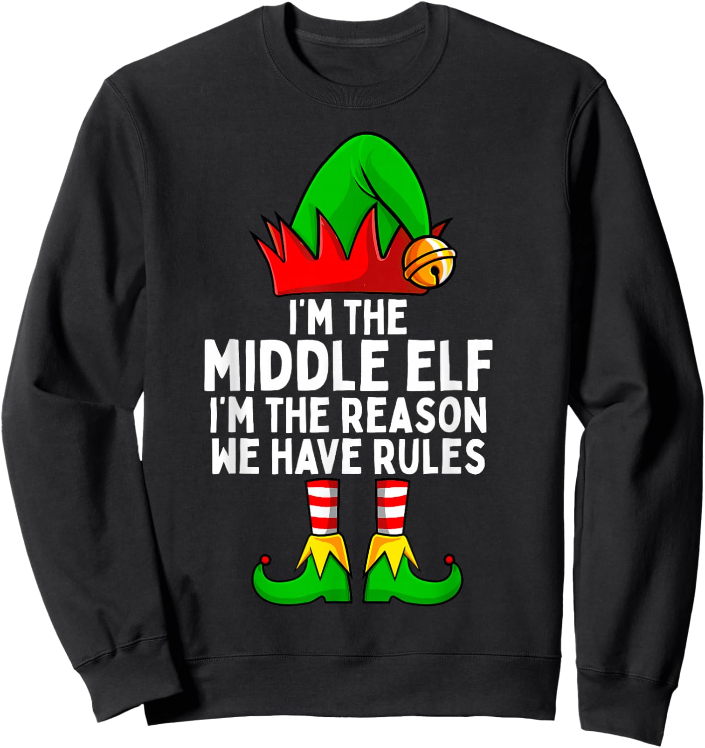 I'm The Middle Elf Matching Family Christmas Sweatshirt - Sweatshirt | Black