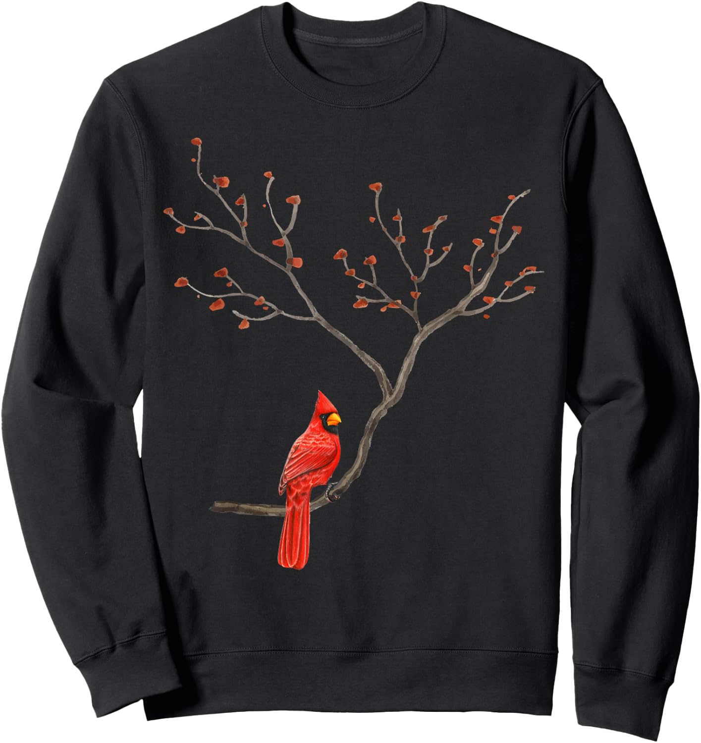 Red Cardinal Bird Lovers Birdwatching Birding Vintage Sweatshirt - Sweatshirt | Black