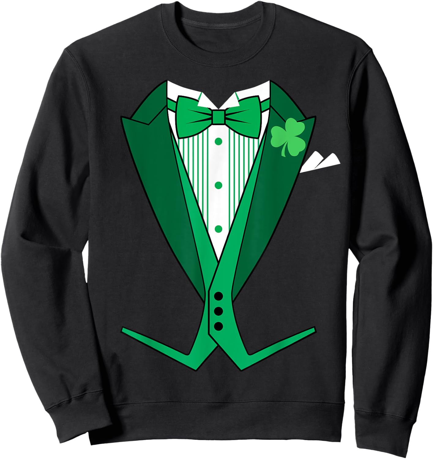 St. Patrick's Day Tails Irish Tuxedo Sweatshirt - Sweatshirt | Black