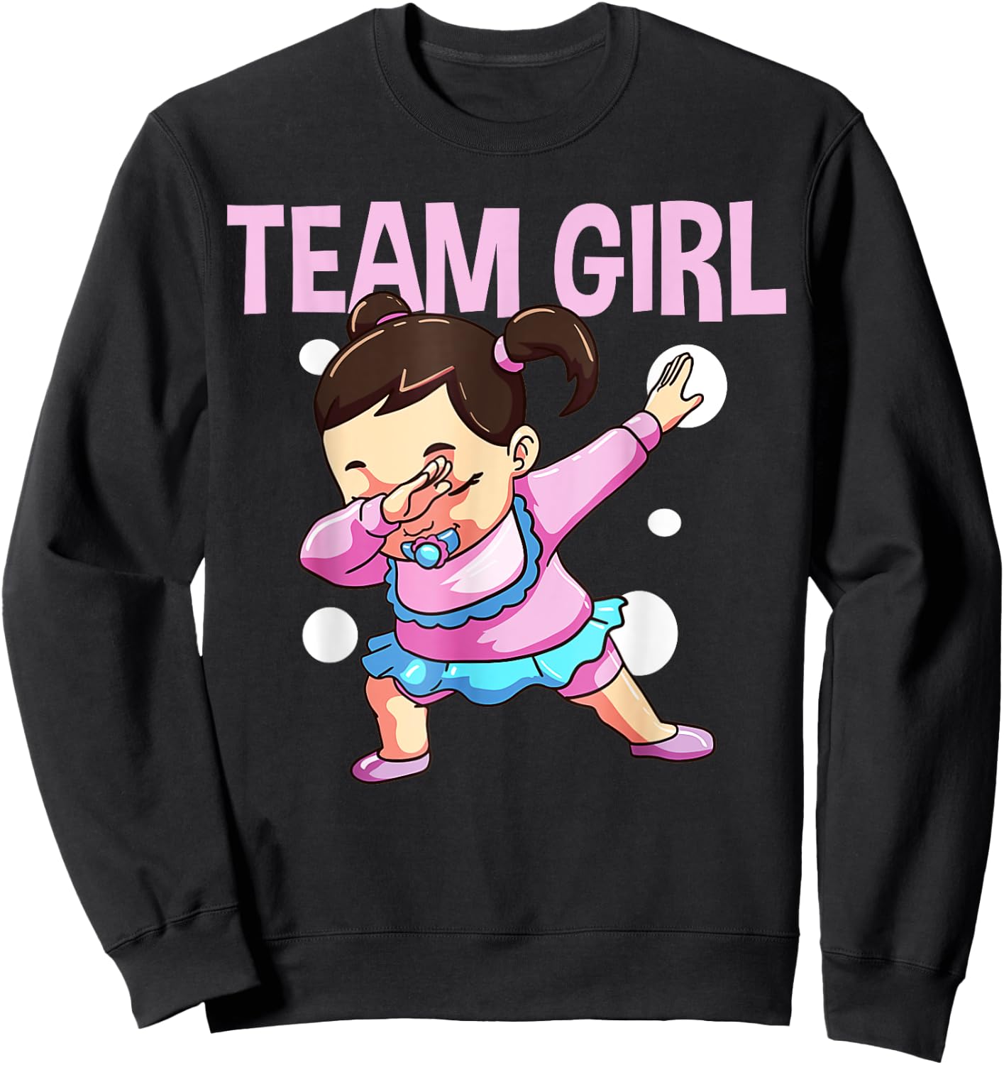 Gender Reveal Party Pink Baby Announcement Team Girl Sweatshirt - Sweatshirt | Black